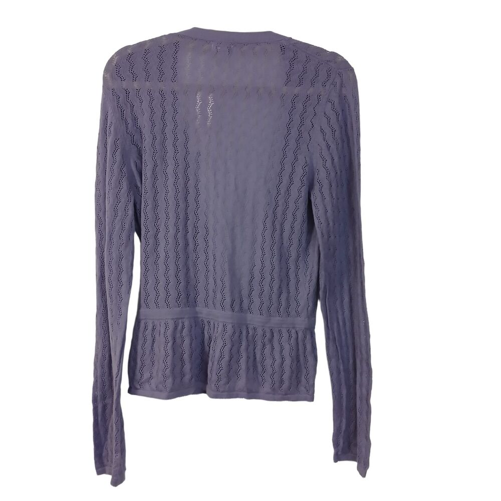 Apt 9 Womens Purple Lavender Tie Front Lightweight Wavy Knit Cardigan Medium NEW